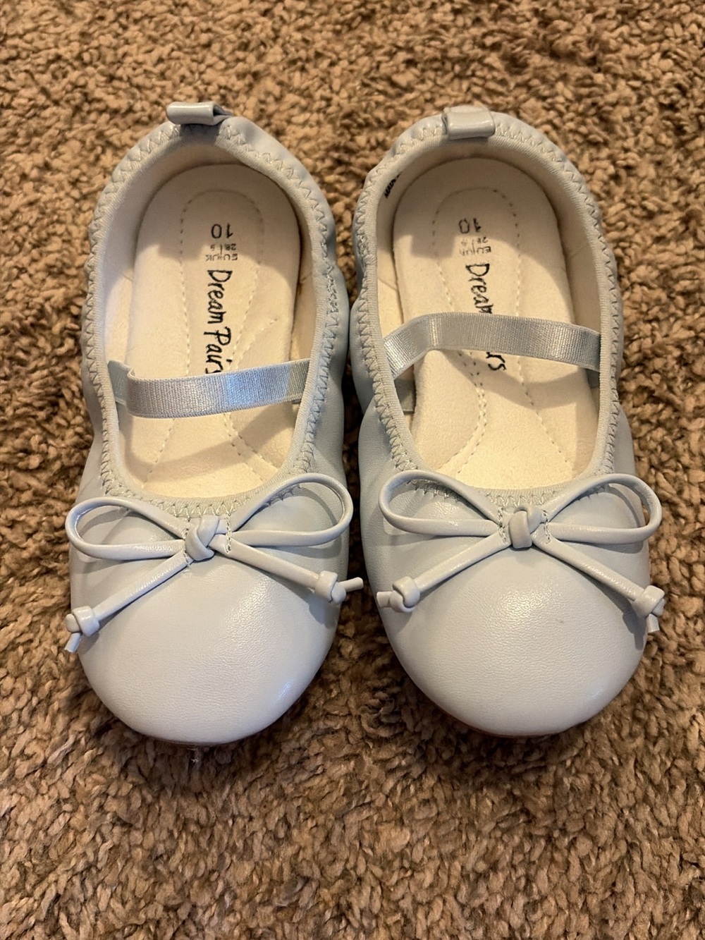 Dream Pairs Girls' Light Gray Bow Mary Jane Ballet Flats